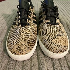 Adidas Men's Black and Tan Snakeskin Sneakers